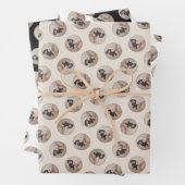 Teckel Schilderen Smooth Black & Tan Red Dog Art Inpakpapier Vel (In situ)