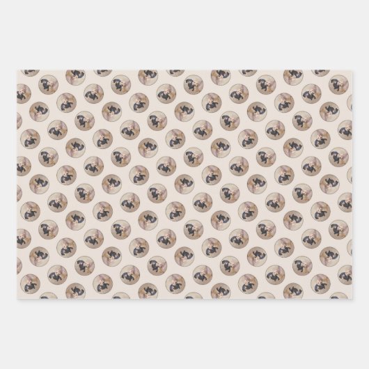 Teckel Schilderen Smooth Black & Tan Red Dog Art Inpakpapier Vel (Voorkant)