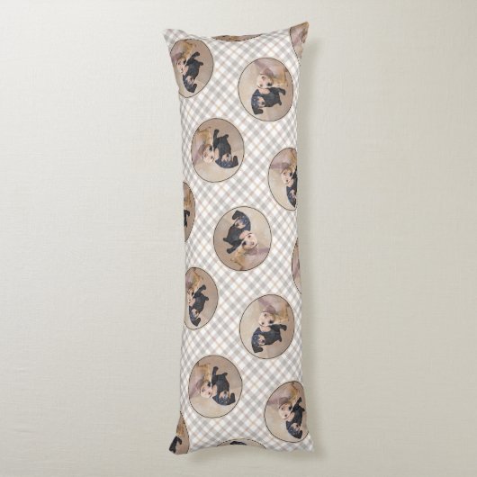 Teckel Schilderen Smooth Black & Tan Red Dog Art Lichaamskussen (Achterkant (Verticaal))