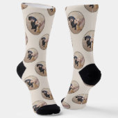 Teckel Schilderen Smooth Black & Tan Red Dog Art Sokken (Gebogen)