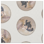 Teckel Schilderen Smooth Black & Tan Red Dog Art Stof (Close Up)