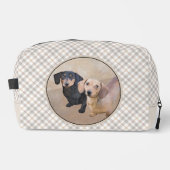 Teckel Schilderen Smooth Black & Tan Red Dog Art Toilettasje (Voorkant)