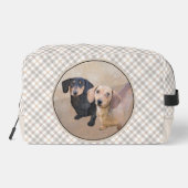 Teckel Schilderen Smooth Black & Tan Red Dog Art Toilettasje (Achterkant)