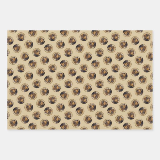 Teckel Schilderen Wire-haired Black & Tan Dog Art Inpakpapier Vel (Voorkant)