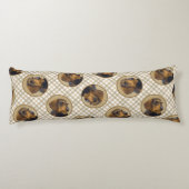 Teckel Schilderen Wire-haired Black & Tan Dog Art Lichaamskussen (Achterkant)