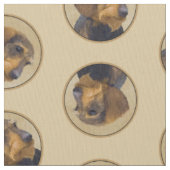 Teckel Schilderen Wire-haired Black & Tan Dog Art Stof (Close Up)