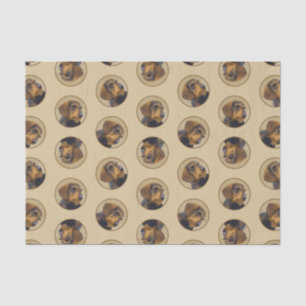 Teckel Schilderen Wire-haired Black & Tan Dog Art Tissuepapier