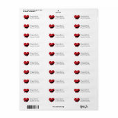 Teckel Silhouet Red Heart Etiket (Full Sheet)