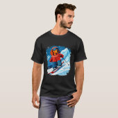 Teckel ski t-shirt (Voorkant volledig)