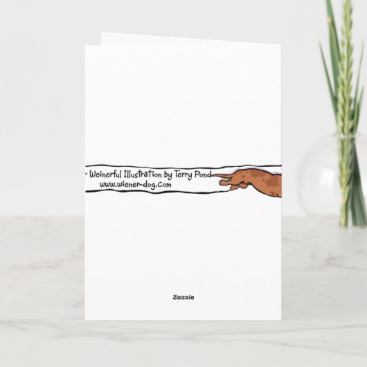 Teckel Skiën Kerst Kaart (Achterkant)