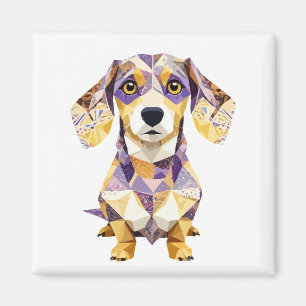 Teckel speels Schattig schattig dier kleurrijk gra Magneet