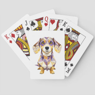 Teckel speels Schattig schattig dier kleurrijk gra Pokerkaarten