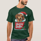 Teckel Stocking Stuffer Christmas Design T-shirt (Voorkant)