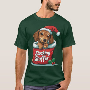 Teckel Stocking Stuffer Christmas Design T-shirt