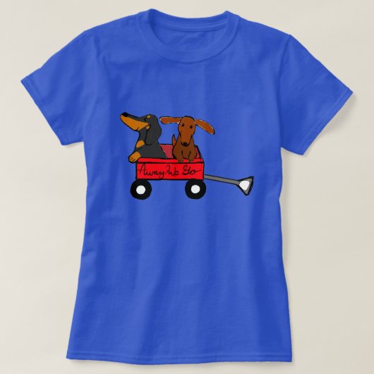 Teckel T-shirt Little Red Wagon (Design voorkant)