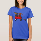 Teckel T-shirt Little Red Wagon (Voorkant)