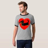 Teckel T-SHIRT Rood Hart (Voorkant volledig)