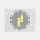 Teckel thema kinderkamer geel geslacht neutraal fleece deken (Voorkant (Horizontaal))