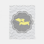 Teckel thema kinderkamer geel geslacht neutraal fleece deken (Voorkant)