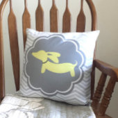 Teckel thema kinderkamer geel geslacht neutraal kussen