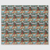 Teckel Vakantie Bakken: Feestelijke Kerst Cadeaupapier (Vlak)