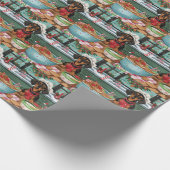 Teckel Vakantie Bakken: Feestelijke Kerst Cadeaupapier (Hoek)