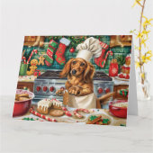 Teckel Vakantie Bakken: Feestelijke Kerst Kaart (Gele Bloem)