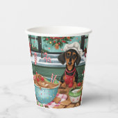 Teckel Vakantie Bakken: Feestelijke Kerst Papieren Bekers (Voorkant)