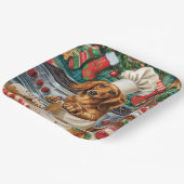 Teckel Vakantie Bakken: Feestelijke Kerst Papieren Bordje (Gebogen)