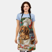 Teckel Vakantie Bakken: Feestelijke Kerst Schort (Gedragen)