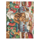 Teckel Vakantie Bakken: Feestelijke Kerst Tafelkleed (Voorkant)