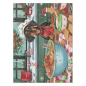 Teckel Vakantie Bakken: Feestelijke Kerst Tafelkleed (Voorkant)