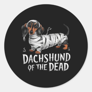 Teckel van dode Halloween mummie hond Ronde Sticker