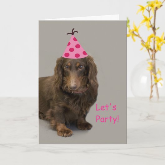 Teckel Verjaardag Kaart door Focus for a Cause (Gele Bloem)