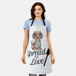 Teckel verspreidt de liefde schort