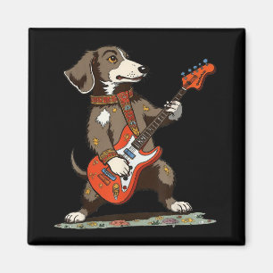 Teckel Weenie Spelen Gitaar Funny Dog Magneet