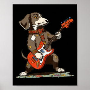 Teckel Weenie Spelen Gitaar Funny Dog Poster