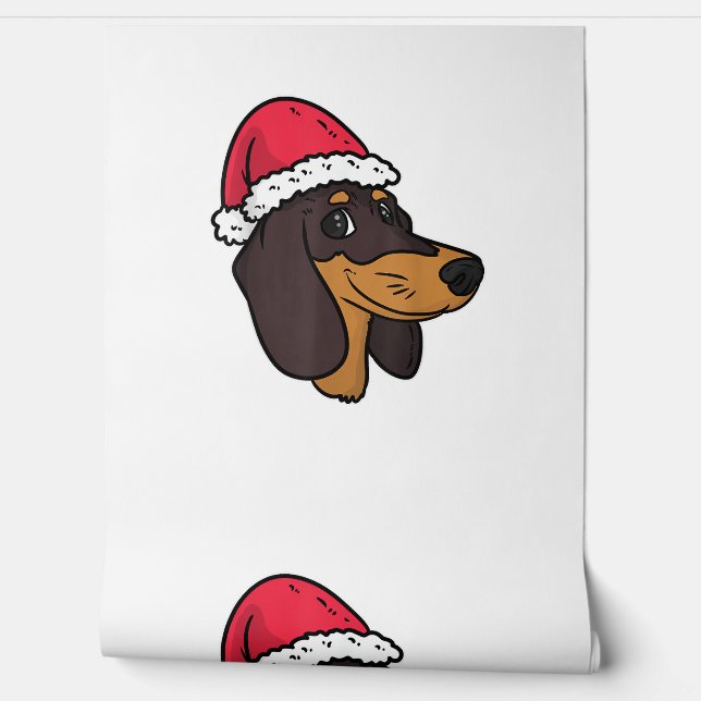 Teckel Weiner Hond Kerstman Behang (Afrollen)
