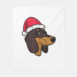 Teckel Weiner Hond Kerstman Fleece Deken