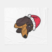 Teckel Weiner Hond Kerstman Fleece Deken (Voorkant (Horizontaal))