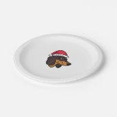 Teckel Weiner Hond Kerstman Papieren Bordje (Gekanteld)