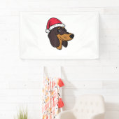 Teckel Weiner Hond Kerstman Spandoek (Insitu)