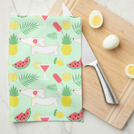 Teckel Wenies & Martinis Gift Keukengerecht Theedoek