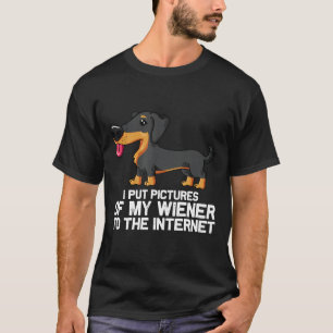 Teckel Wiener Adult Funny Dog Weiner op Internet T-shirt