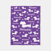 Teckel Wiener Dog Gepersonaliseerde Deken Paarse (Voorkant)