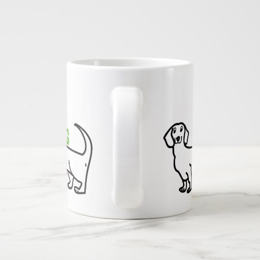 Teckel Wiener Dog Love Eenvoudige Grappige Quote Grote Koffiekop (Achterkant)