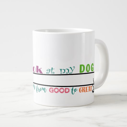 Teckel Wiener Dog Love Eenvoudige Grappige Quote Grote Koffiekop (Voorkant rechts)