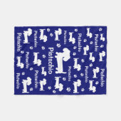 Teckel Wiener Hond Gepersonaliseerde Deken Blauw (Voorkant (Horizontaal))