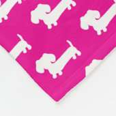 Teckel Wiener Hondendeken Hot Pink Fleece Deken (Hoek)