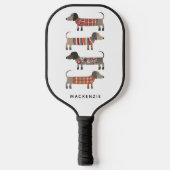 Teckel Wiener Sausage Dog Fun gepersonaliseerd Pickleball Paddle (Voorkant)